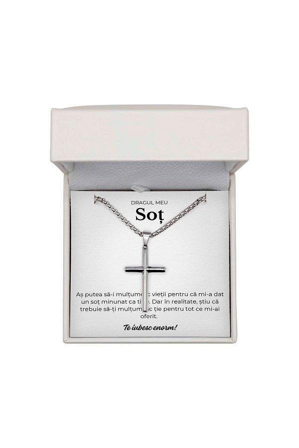 The Jewel Heart-Cross Necklace for Husband – 316L Stainless Steel, Gift Box Included 1
