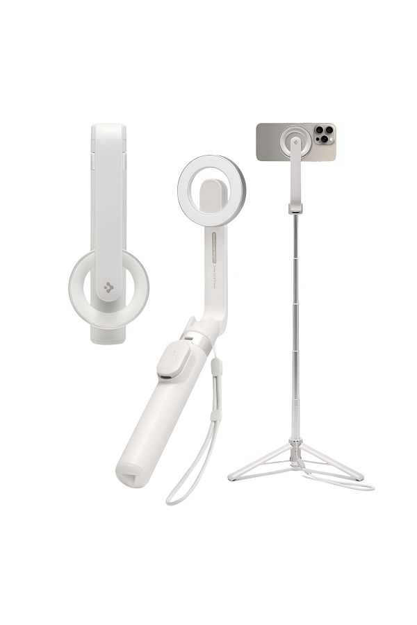 Spigen-Selfie Stick Tripod Bluetooth Magsafe, Iphone Android Universal, Wireless Rechargeable, White 1