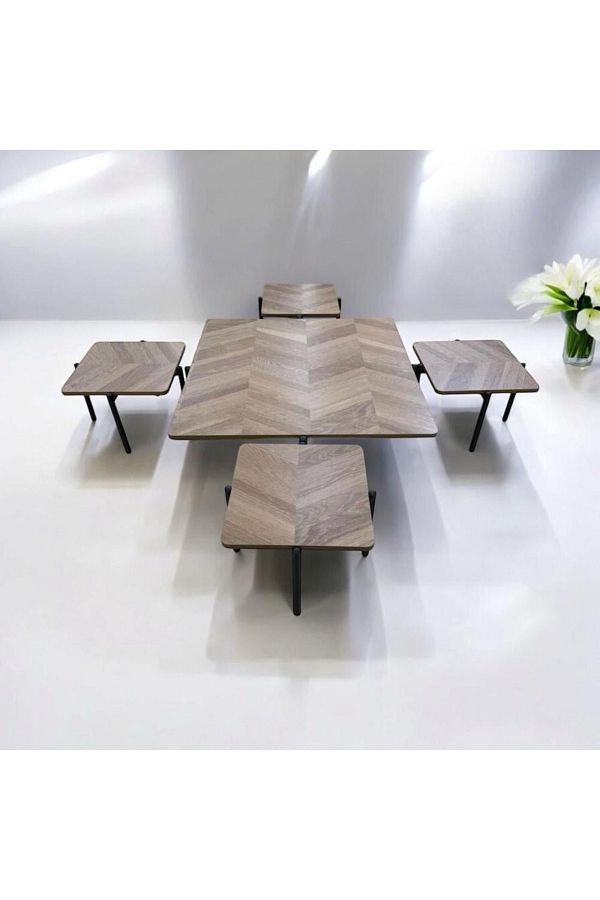 DEC13-Modern and elegant design 4+1 serving table set 1