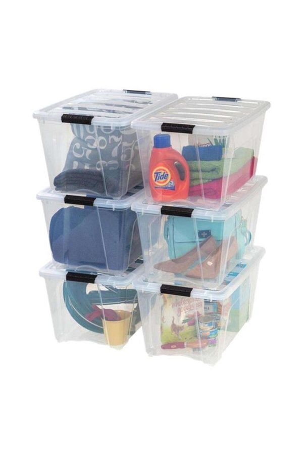 Generic-IRIS Stack and Pull Box Clear and Black 53quart 100245 1