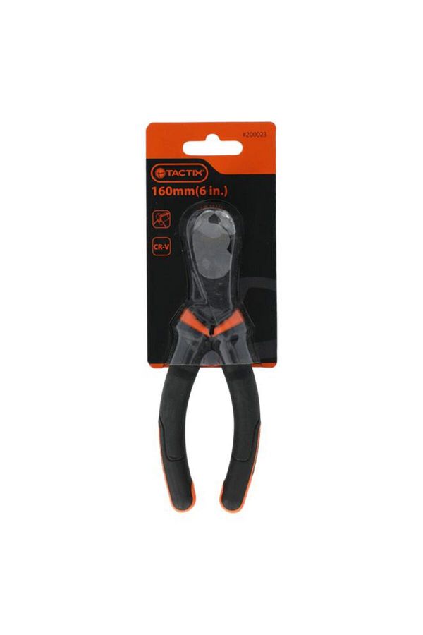 Generic-Tactix Durable Chrome-Vanadium Steel End Nipper Plier with Non-Slip Handle Black and Orange 6inch 1