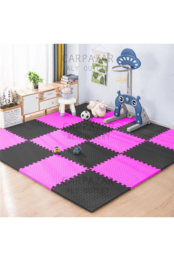 CARPAZAR Damla Desen Tatami Eva Spor Yoga Pilates Oyun Matı Halısı Minderi Puzzle 50x50 13mm 8 Adet 100x200