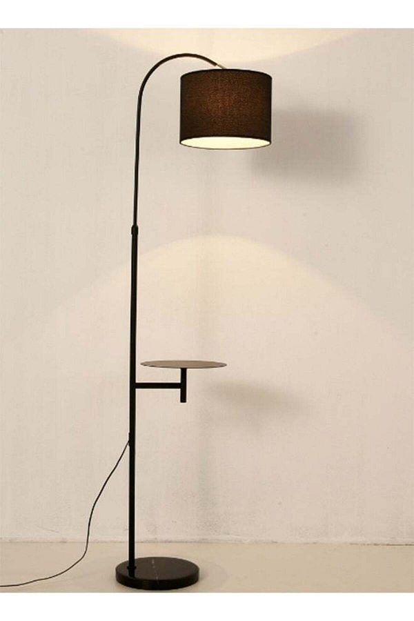 Generic-DIDA Modern Arc Floor Lamp with Shelves, Rustic Floor Standing Lamps with 180° Rotatable, Marble Ba 1