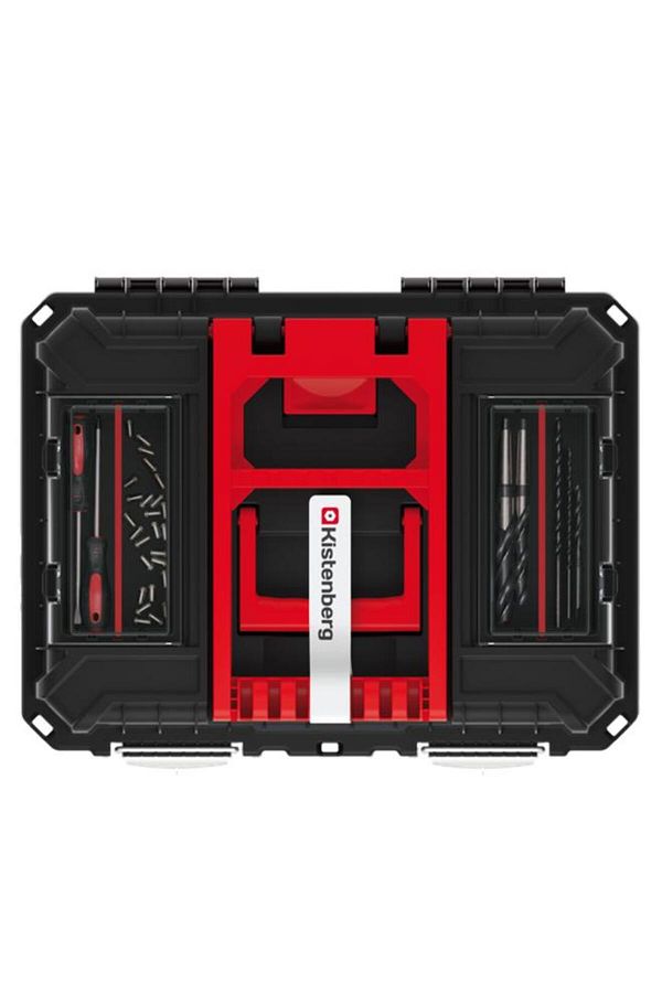 Generic-Kistenberg Heavy Duty Mobile Tool Trolley with Dual Handle Black and Red 1