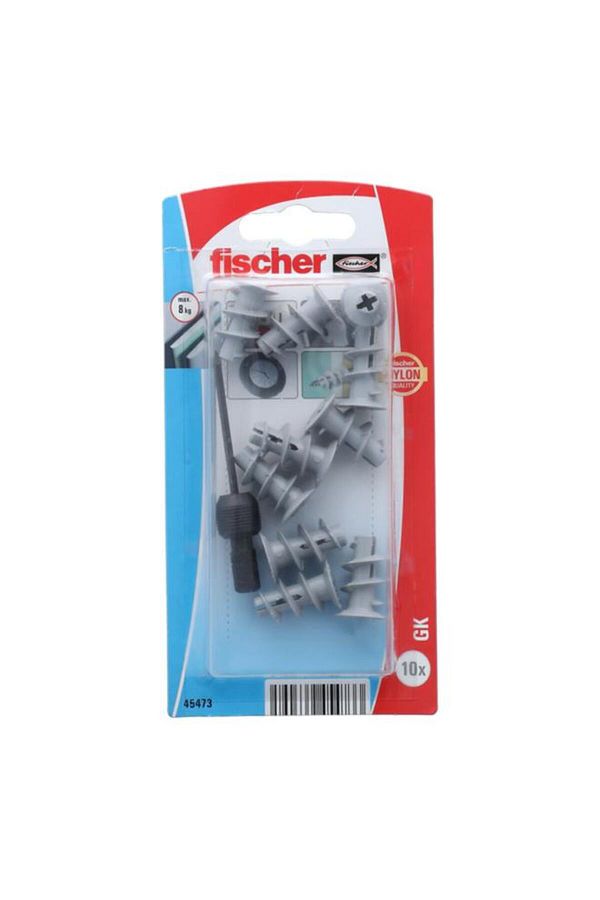 Generic-Fischer 10-Piece Plasterboard Fixing GK with Setting Tool Grey and Black 1