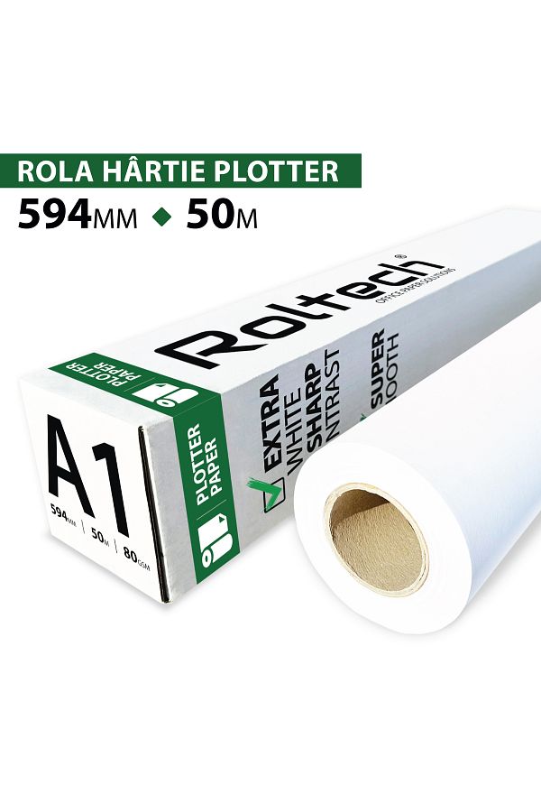 ROLTECH-Plotter Paper Roll A1 ROLTECH | 594mm x 50m | 80 gr/m² | Plotter paper 1