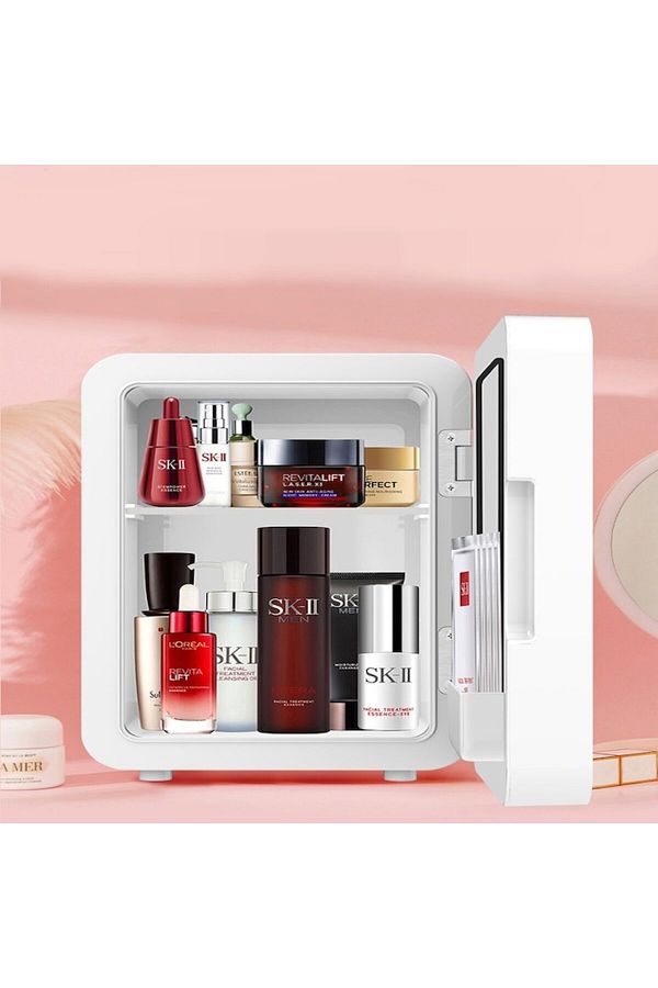 FONIX-Mini Cosmetics Fridge, Comando Fridge Cosmetics, Portable, Cooling/Heating Function, Lids 1
