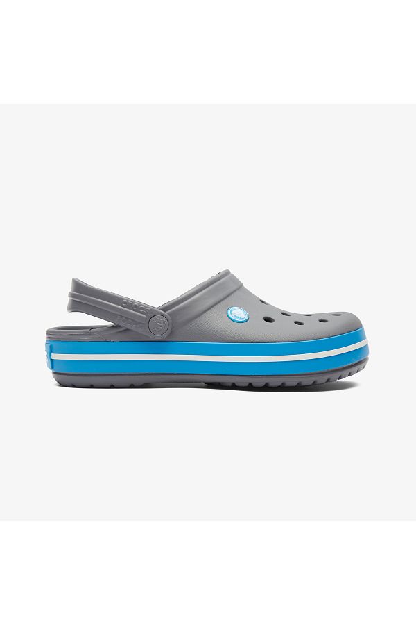 Crocs-Σκούρο γκρι Unisex Crocband Edge μπλε και λευκές ριγέ παντόφλες 1