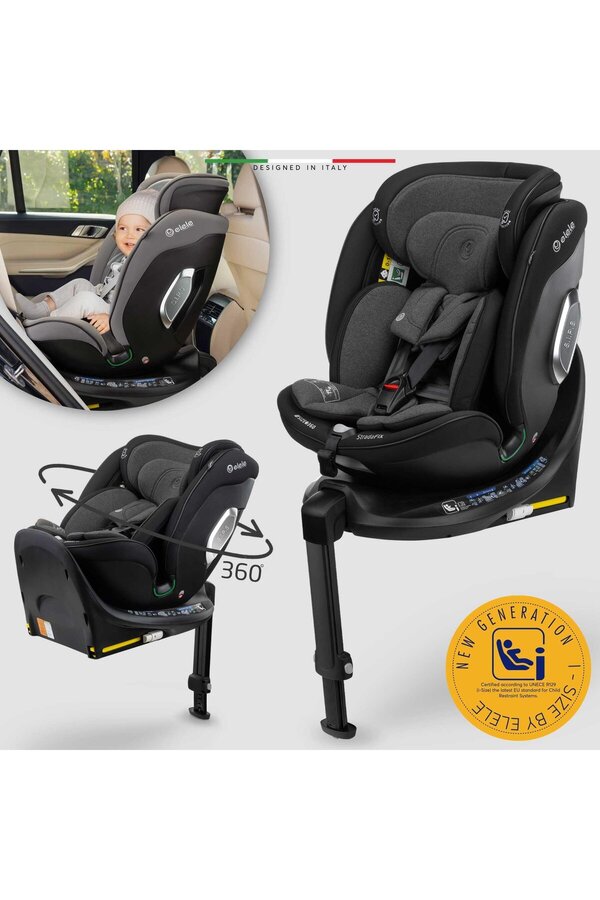 Elele StradaFix 360° Dönen I-Size Oto Koltuğu İsoFix 40-150 CM 0-36 KG Siyah