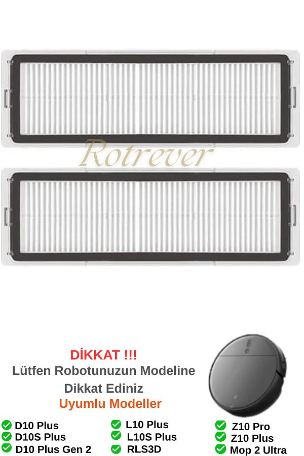 RotRever-Xiaomi Mi Robot Vacuum Mop 2 Ultra and Dreame Bot D10+Plus Compatible Hepa Filter-2 Pieces 1