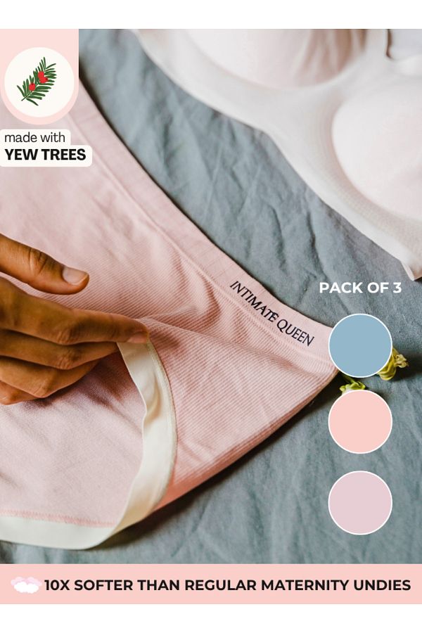 Intimate Queen-Yew Tree Bae Maternity Briefs – Silky Soft, Antibacterial Calm, Full-Coverage Comfort (Pack Of 3) 1