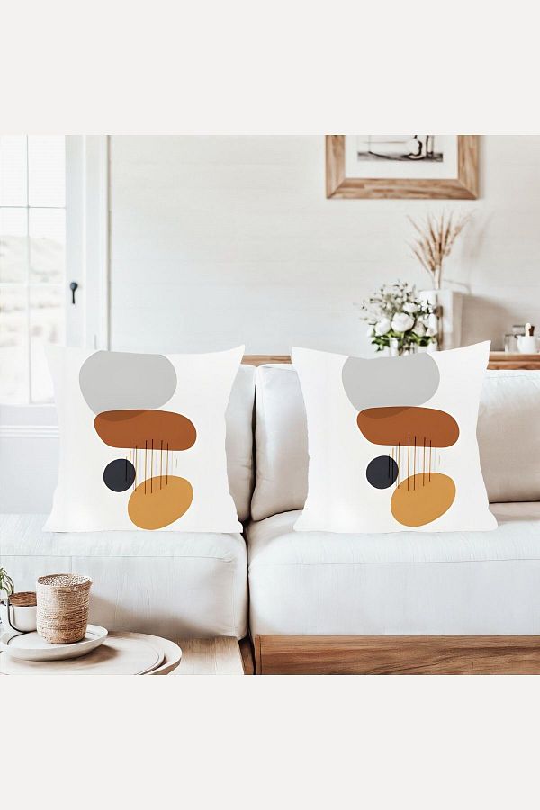 on the clouds-Nordic Stone Pattern Combination Hidden Zipper Throw Pillow Cover Sofa Pillowcase Set(2Pcs) 1