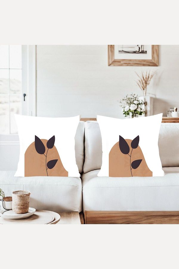 on the clouds-Bohemian Style Leaf Pattern Combination Hidden Zippered Throw Pillow Cover Sofa Pillow Case Set (2Pcs) 1