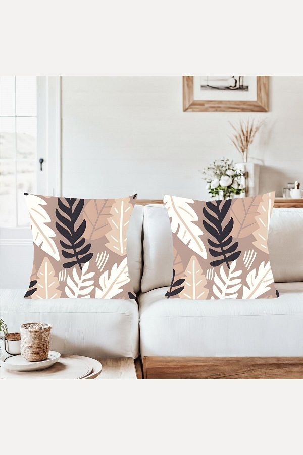 on the clouds-Earth Tones Abstract Pattern Combination Hidden Zipper Throw Pillow Cover Sofa Pillowcase Set(2Pcs) 1