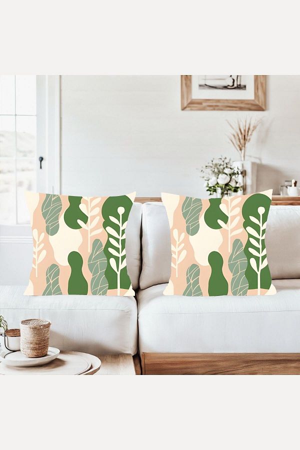 on the clouds-Leaf Themed Combination Hidden Zippered Throw Pillow Cover Sofa Pillow Case Set (2Pcs) 1