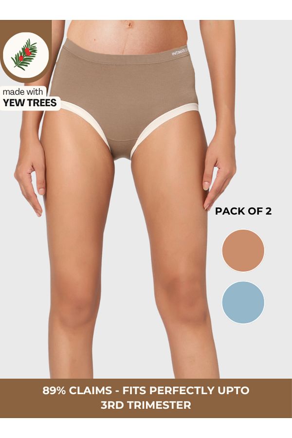 Intimate Queen-Yew Tree Bae Maternity Briefs – Silky Soft, Antibacterial Calm, Full-Coverage Comfort (Pack Of 2) 1