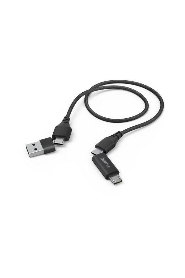 Hama-Cablu date Hama 201537, 4 in 1, USB-C/USB-A - USB-C/MicroUSB, 1.5m (Negru) 1