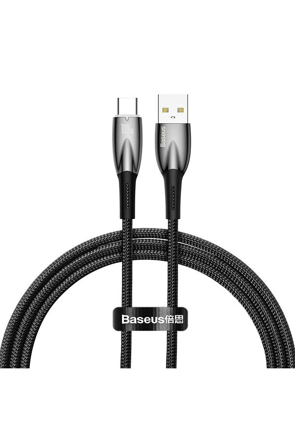 Baseus-Cablu Date si Incarcare USB-A - USB-C Baseus Glimmer Series, 100W, 1m, Negru CADH000401 1