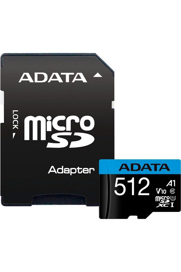 Adata-ADATA MicroSD Card, 512 GB, MicroSDXC, Class 10, UHS-I U1 standard, SD Adapter included 1