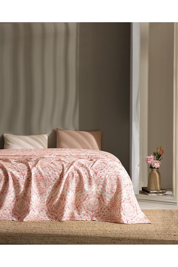 Madame Coco-Alard Single 100% Cotton Karde Printed Pique - Mercan 1