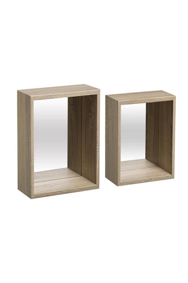 Five Simply Smart-2-Piece Fixy Floating Mirrored Cube Wall Shelf 1