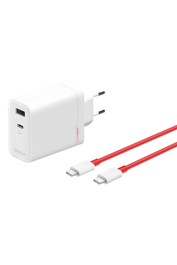 Oneplus-Incarcator retea OnePlus SUPERVOOC Dual Port, 120 W, USB Type-C + USB-A, Cablu USB Type-C 1m (Alb) 1