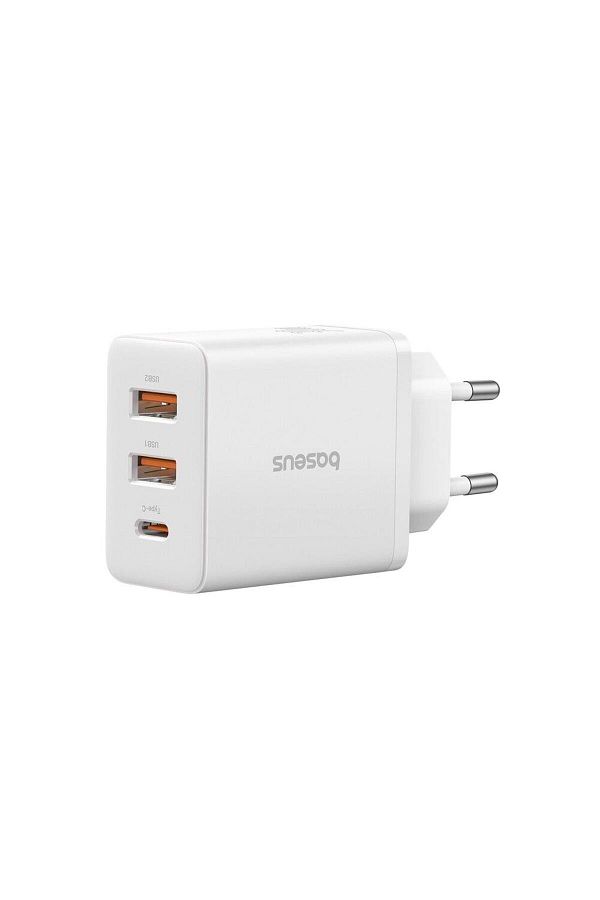 Baseus-Incarcator retea Baseus Cube, 30W, 2x USB-A, 1x USB-C, Fast Charge (Alb) 1