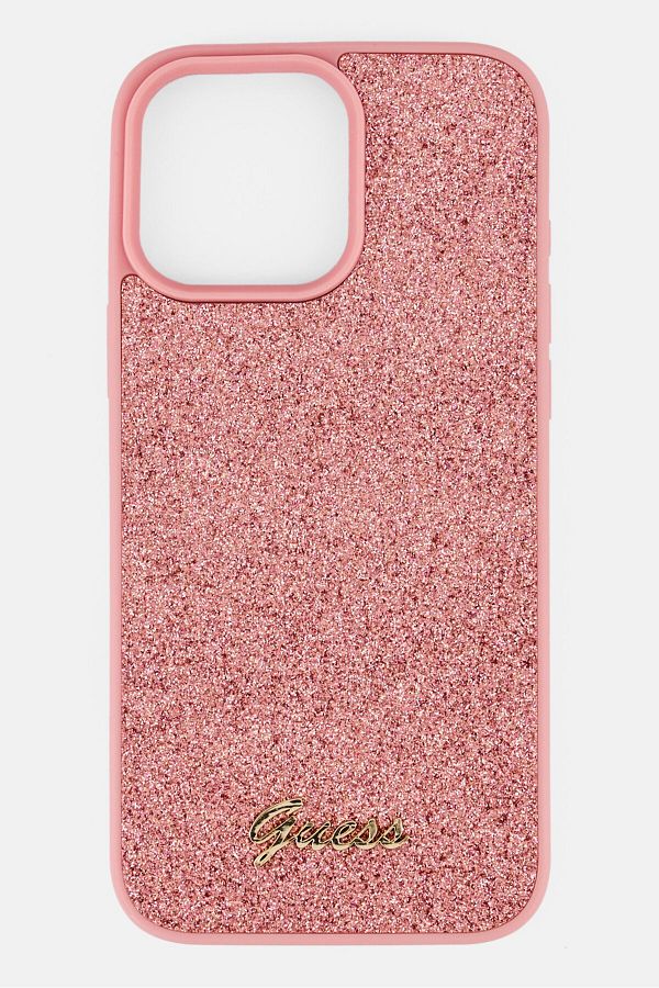 Guess-iPhone 16 Pro Max Glitter Hard Case, Peach 1