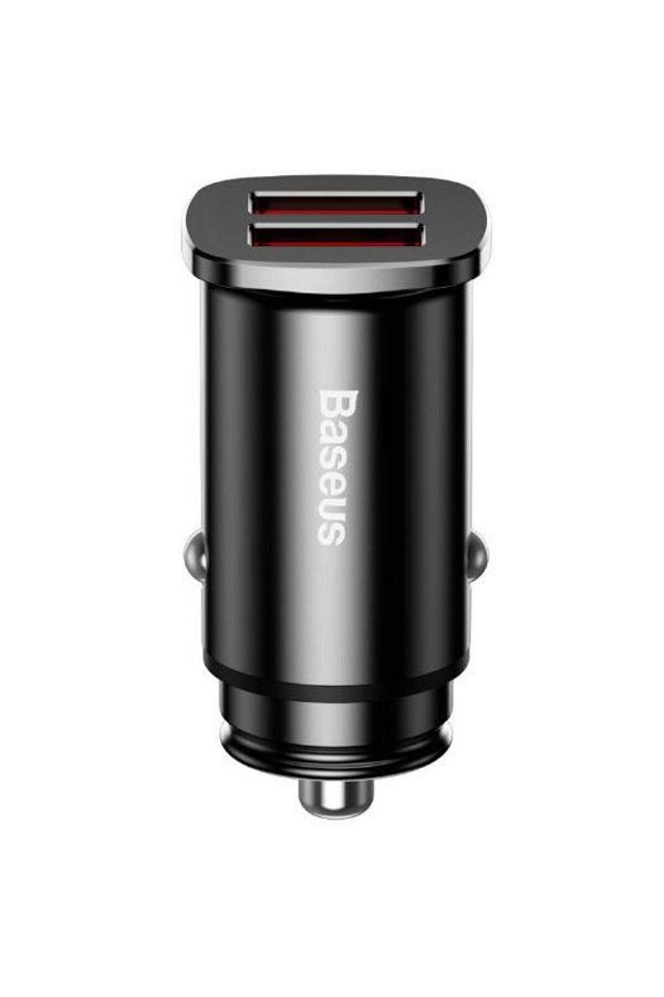 Baseus-Incarcator Auto Baseus CCALL-DS01 Metalic, 2 x USB, 30W, QC3.0 (Negru) 1