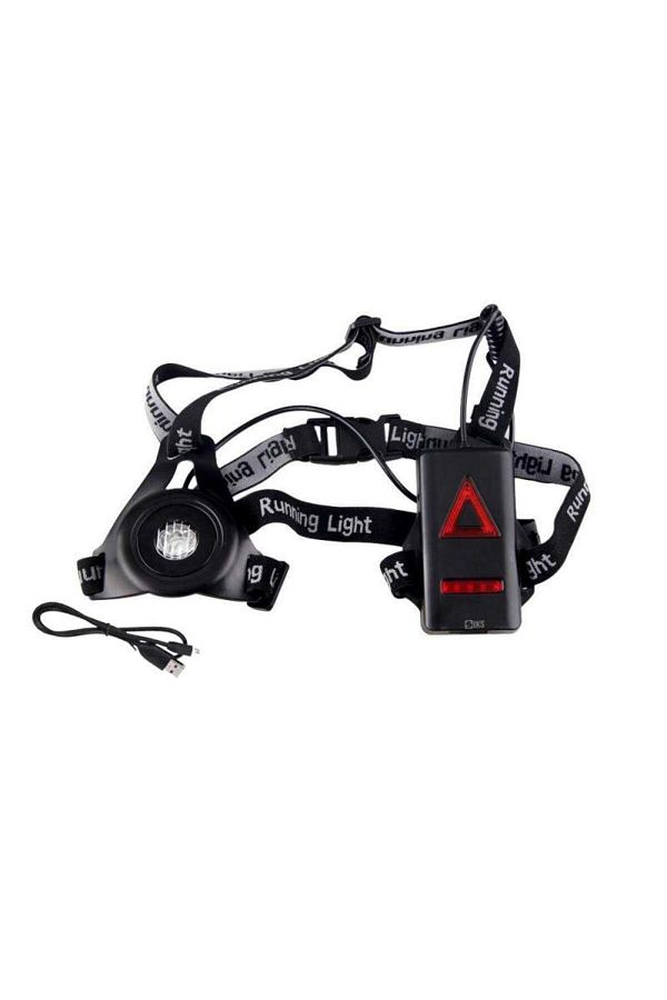 SIKS-Led Flashlight For Running, With Elastic Harness, Rechargeable, USB Included, Black 1