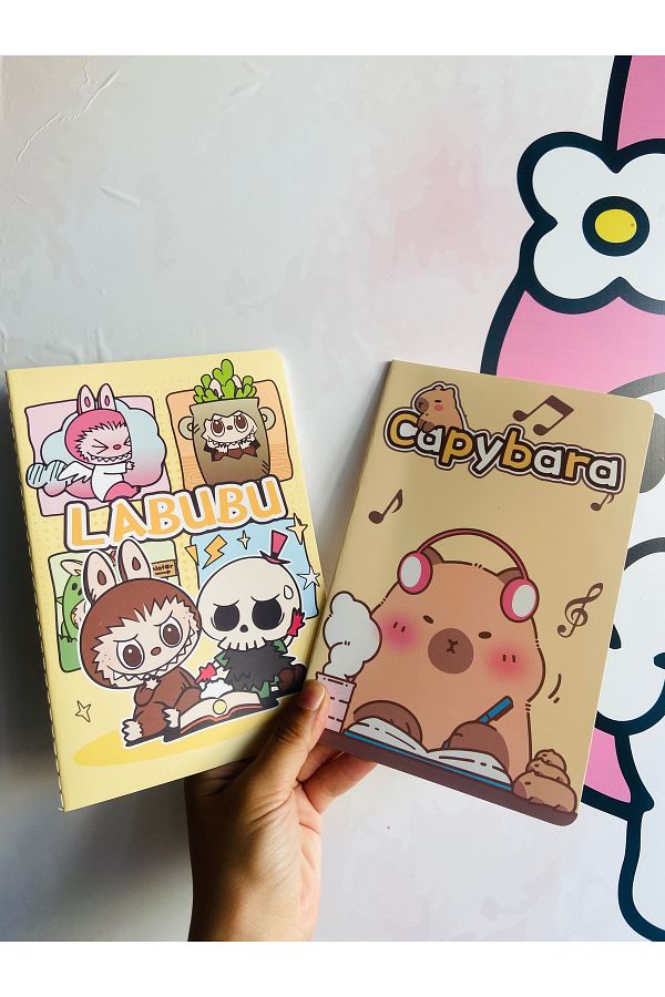 synshop-Labubu Capybara Kapibara 2 Pieces 1 Centered Line Notebook 1