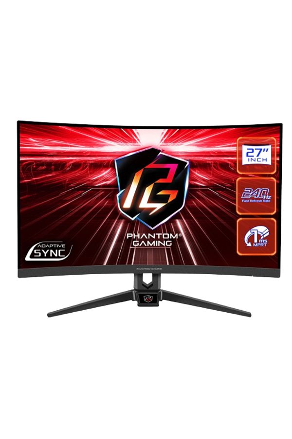 ASROCK-27" Curved Gaming Monitor, Full HD, 240Hz, 1ms, FreeSync, HDMI/DP, Built-in Speakers 1