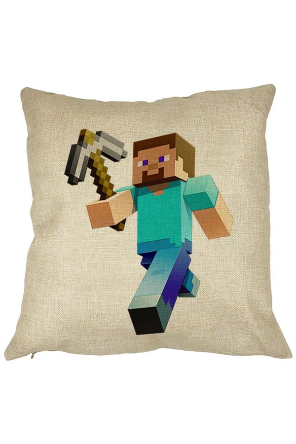BEKZ-Minecraft Mining Steve Square Pillowcase, 40x40 Cm 1