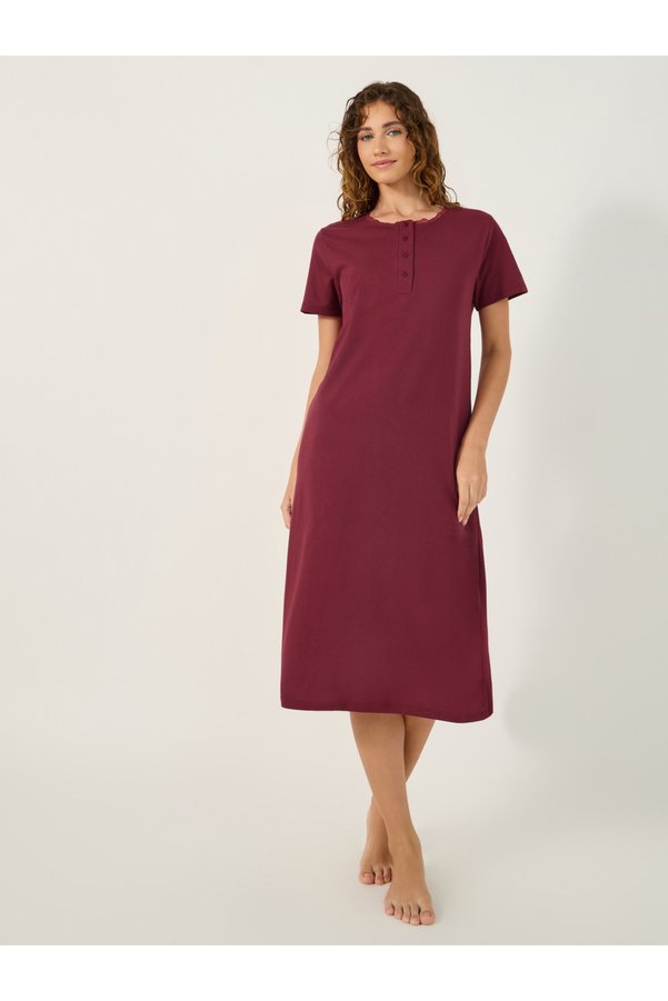 Styli Solid Round Neck Short Sleeve Sleep T-Shirt