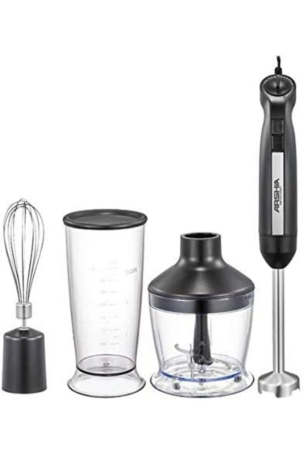 Arshia-HB151-2567 3 in 1 Hand Blender, Black, 600W, 2 Speed Button, 800ML, Soft Touch, Dishwasher sa 1