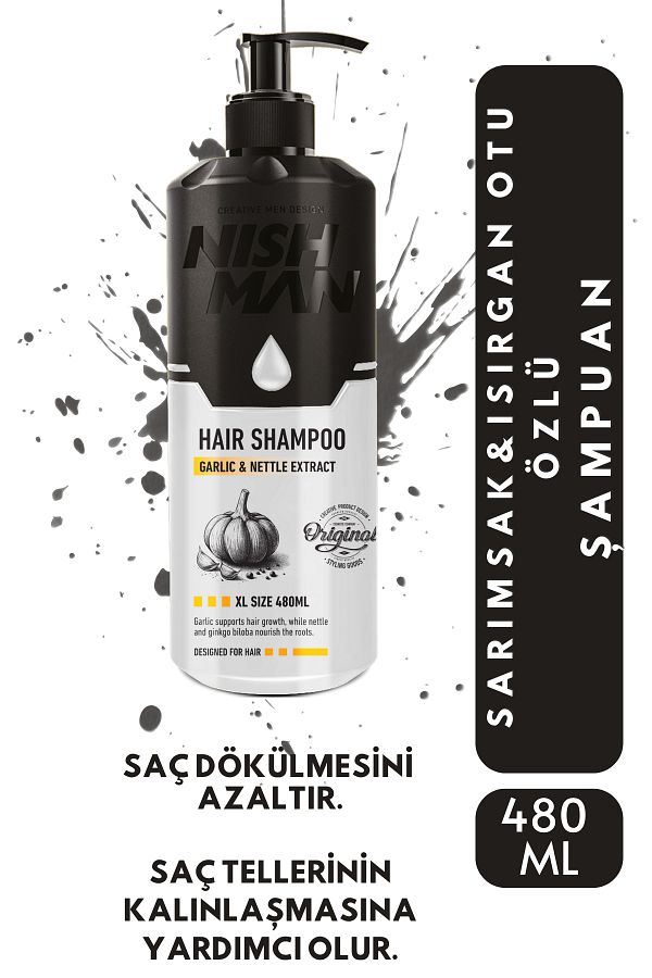NISHMAN-Shampoo with Garlic and Isirgan Extract 480 ml 1