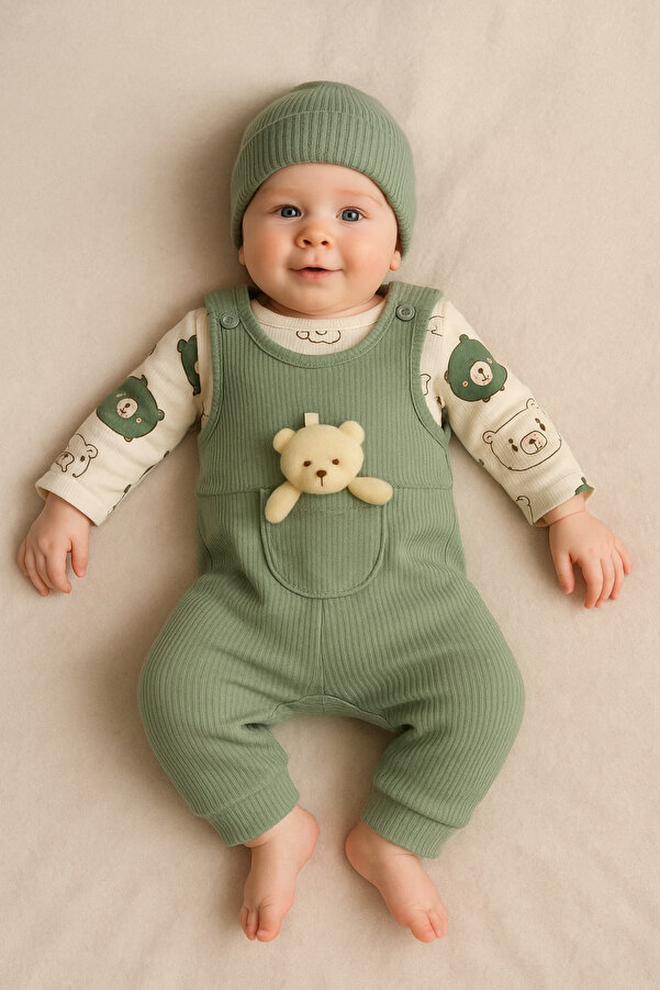 Maxi İdol Teddy Bear Baby Romper Bodysuit and Jumpsuit – 3-6-9