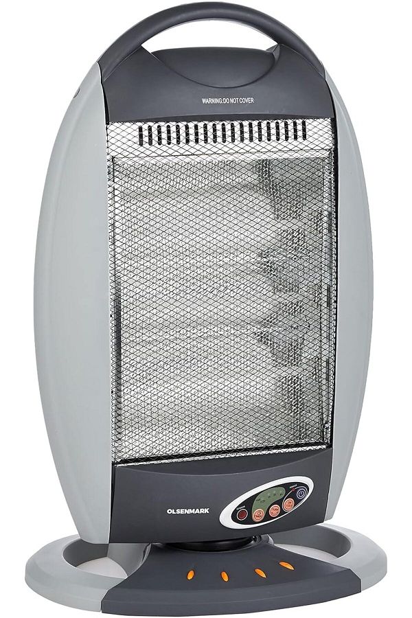 Olsenmark-Halogen Heater 1200w, Variable Heat Settings, Safety Tip-over Switch, Portable, Lightweight 1