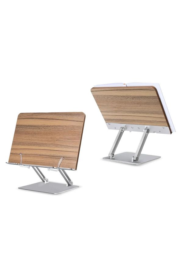 NPO-Std002 Adjustable Reading Angle, Aluminum & Wooden Book/tablet/notebook Stand with Pendulum Modern Rahle 1