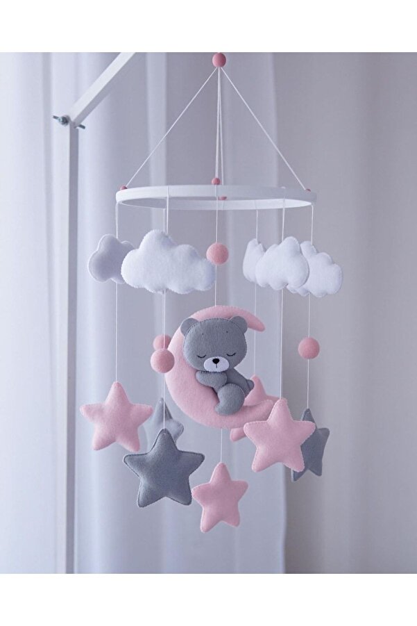 Tasarı Sanatı Çocuk/bebek Özel Tasarım Bebek Sevimli Figür Beşik Dönencesi ( Kasnak Rengi Beyaz Değil Ahşaptır