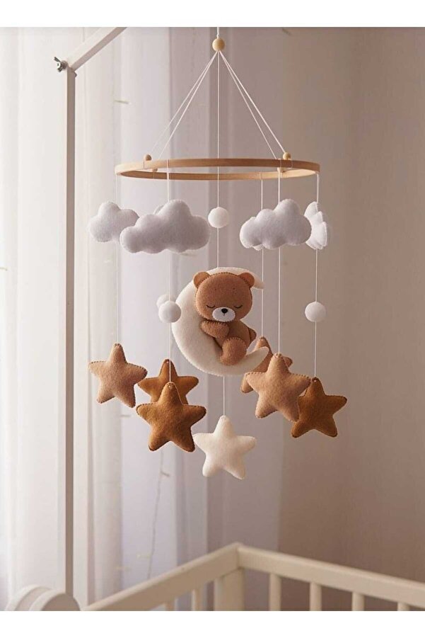 Duygunun Keçe Tasarımı Özel Tasarım Kız Bebek Erkek Bebek Sevimli Figür Beşik Dönencesi