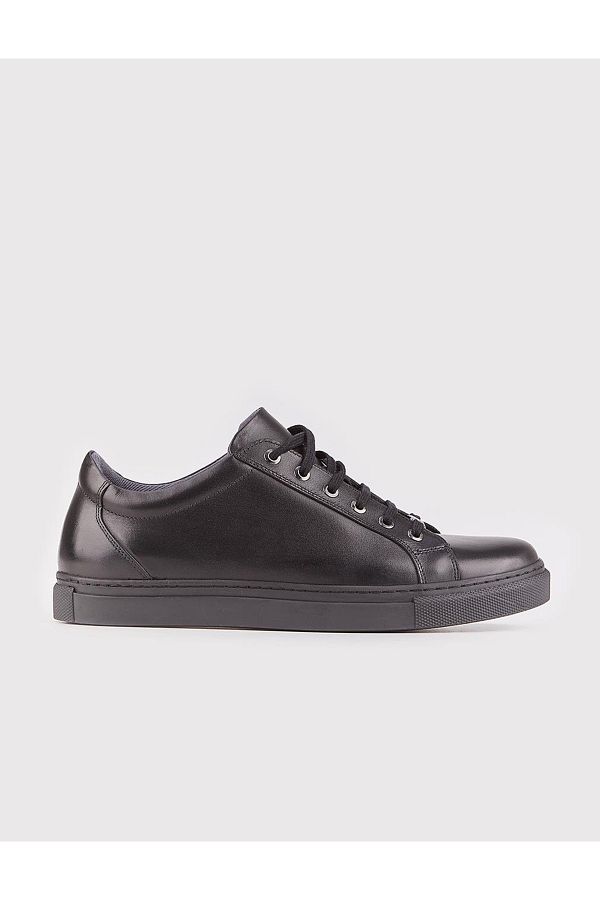 Cabani-Real Leather Black Lace-Up Men's Casual Shoes 1