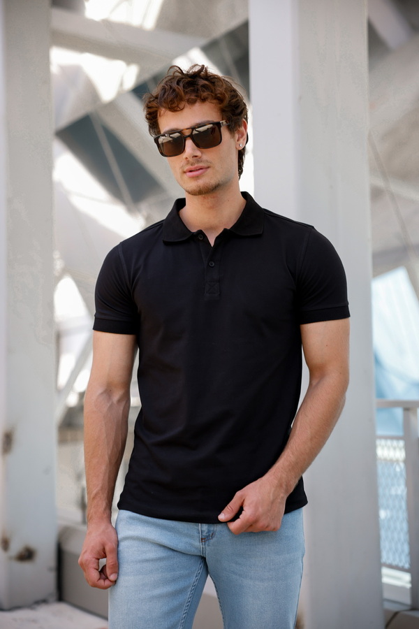 Newtime Men's Polo Neck Buttoned T-Shirt