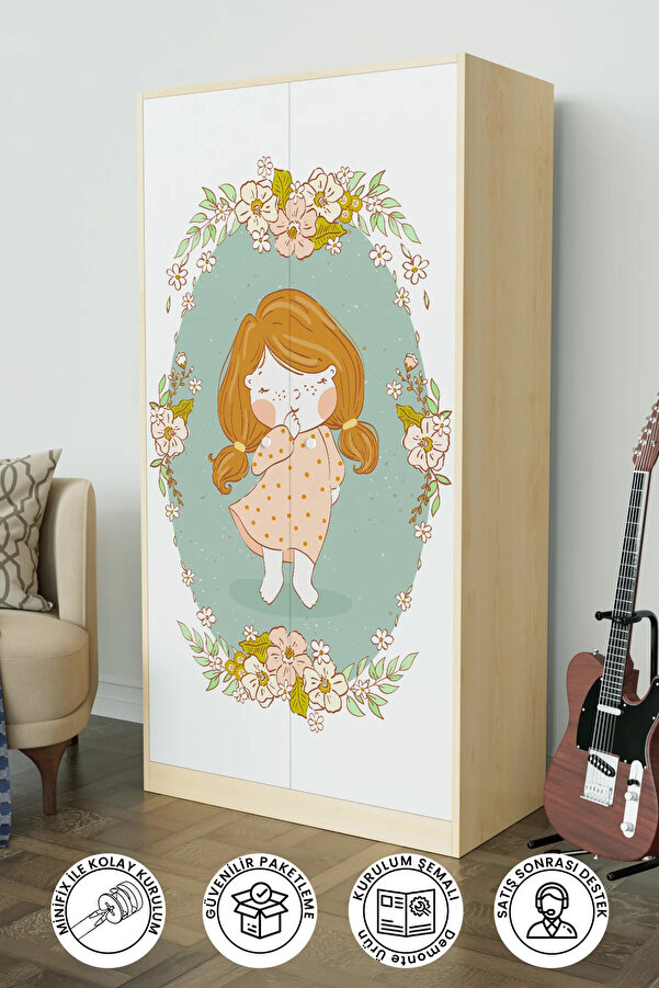 Hediyeler Kapında Adorable Design "Calista" Gardırop 5 Raflı Askılı Çocuk Odasi Elbise Dolabı