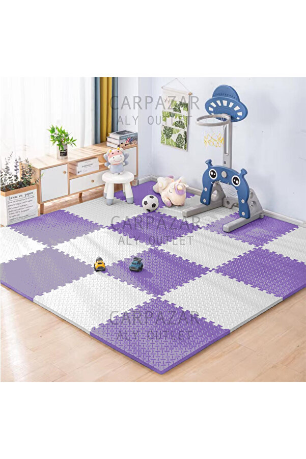 CARPAZAR Damla Desen Tatami Eva Spor Yoga Pilates Oyun Matı Halısı Minderi Puzzle 50x50 13mm 8 Adet 100x200