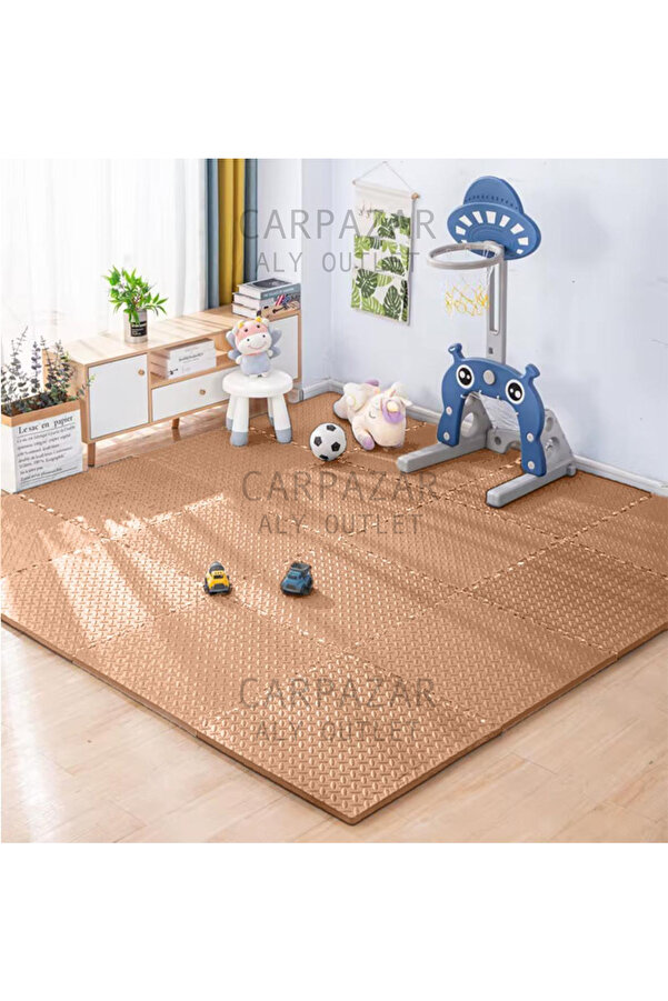 CARPAZAR Damla Desen Tatami Eva Spor Yoga Pilates Oyun Matı Halısı Minderi Puzzle 50x50 13mm 8 Adet 100x200