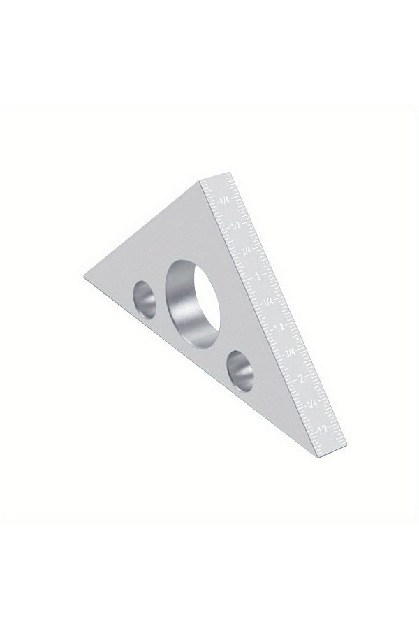 Choice-Silvery Right Angle Ruler,Aluminum Triangle Ruler w/ Both Imperial and Metric Scales Machinist Carpe 1