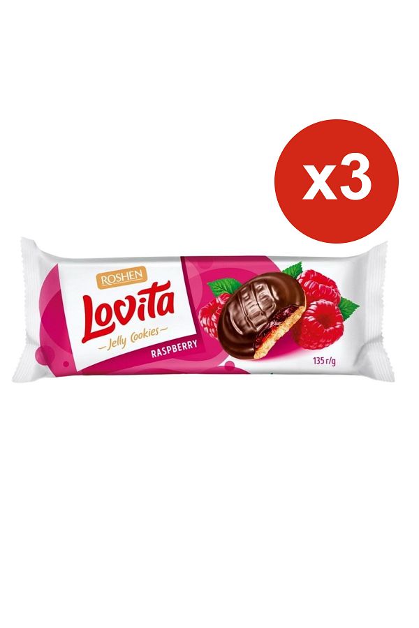 Roshen-Lovita Jelly Raspberry Biscuits 135 G X3pcs 1