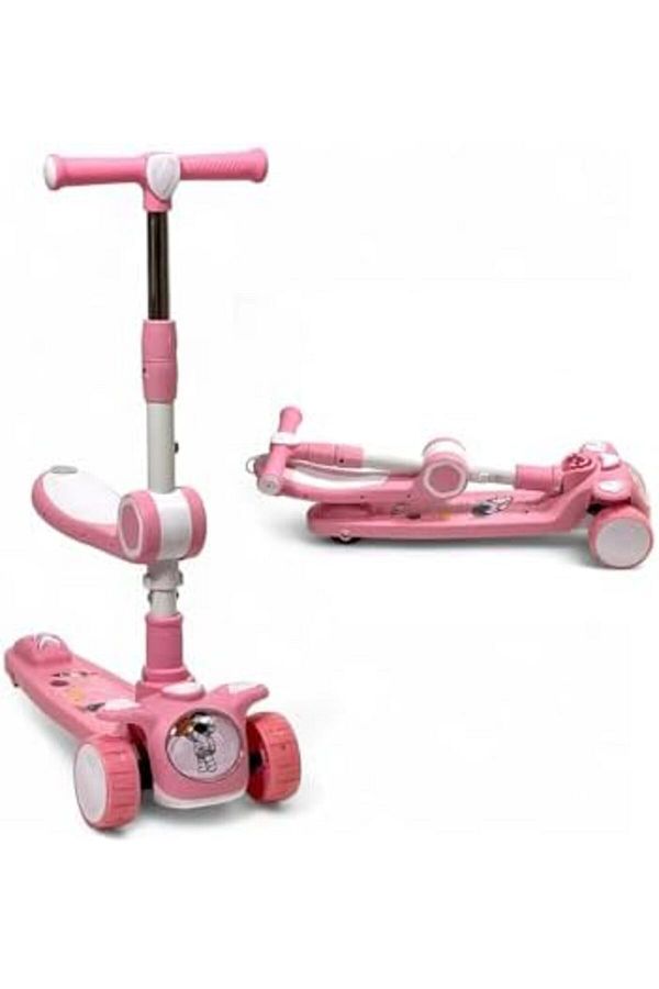 ALBADER-Manual Scooter, 3 in 1 Kick Scooter Scooter, Handlebars Skate Style Scooter Removable Seat 1