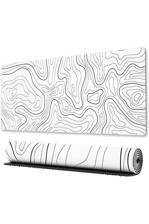 COOYA-Large Gaming Mouse Pad with Stitched Edges,for Keyboard and Mouse, 31.5 X 11.8 In, White 1
